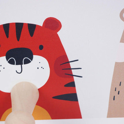 Kids' Coat Rack with 4 Hooks, MDF & Pine, 10x38 cm