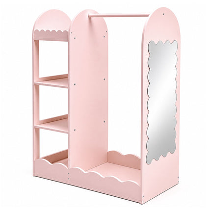 Kids' Coat Rack with Mirror and Shelf, MDF & Acrylic
