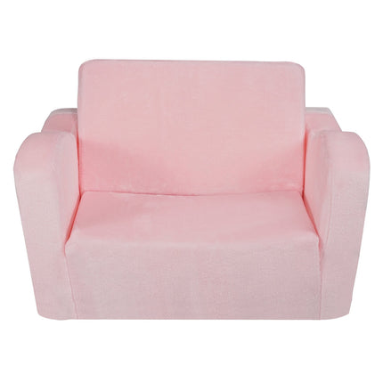 Kids Convertible Sofa Chair, Fold-Out Lounger, Pink
