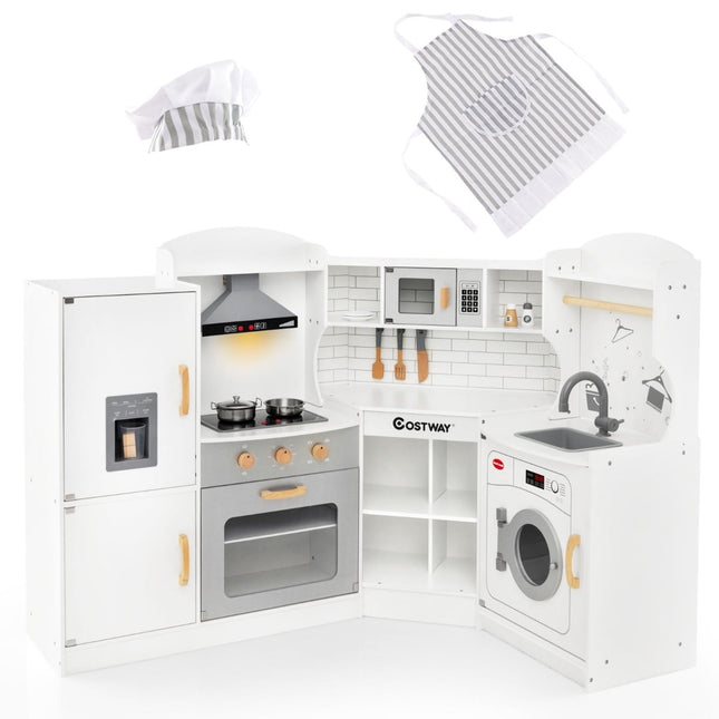 Kids Corner Play Kitchen with Lights, Sound, and Ice Maker
