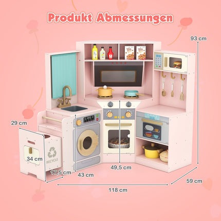 Kids' Corner Wooden Kitchen with Lights & Sounds