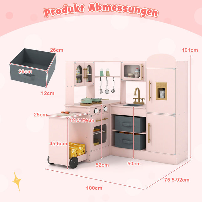 Kids' Corner Wooden Play Kitchen with Light & Sound