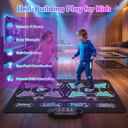 Kids Dance Mat with 4 Modes, LED Lights, and Music