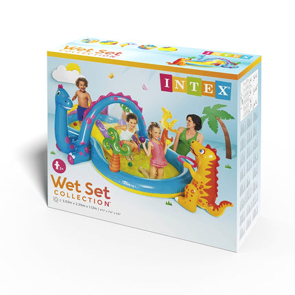 Kids' Dinoland Water Playground with Slide and Fountain