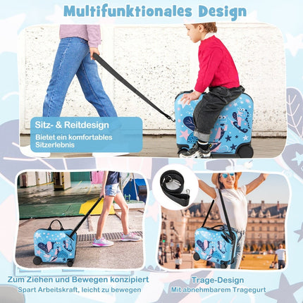 Kids' Dinosaur Luggage Set with Backpack, 12"+18"