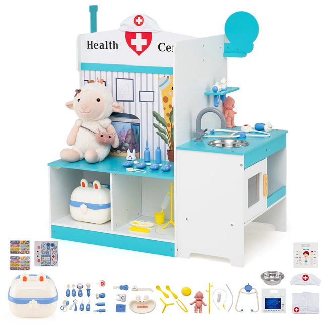 Kids Doctor Playset with 27 Accessories, Blue