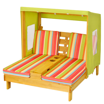 Kids Double Chaise Lounge Chair – Canopy, Cup Holders