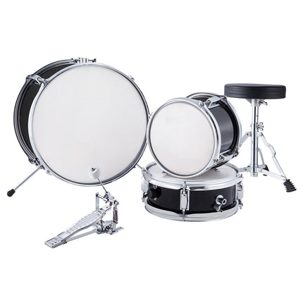 Kids Drum Set, 3-Piece 14-Inch Kit With Throne, Black