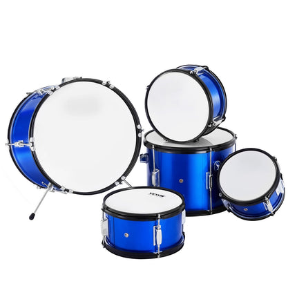 Kids Drum Set, 5-Piece, 16-Inch Bass, Cymbals, Blue