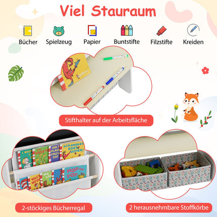 Kids Easel with Chair, Magnetic Whiteboard & Chalkboard