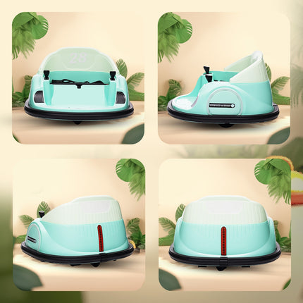 Kids Electric Bumper Car, 360° Spin, 2 km/h, Green