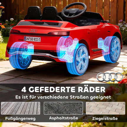 Kids' Electric Car, 12V Audi Q8, Remote, Lights, Music, Red