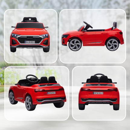 Kids' Electric Car, 12V Audi Q8, Remote, Lights, Music, Red