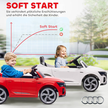 Kids' Electric Car, 12V Audi Q8, Remote, Lights, Music, Red