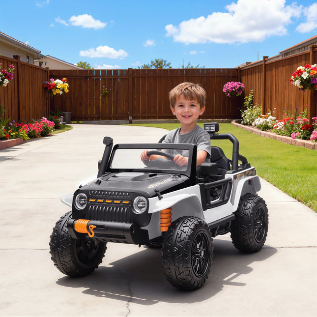 Kids Electric Car, 12V Battery, Remote Control, White