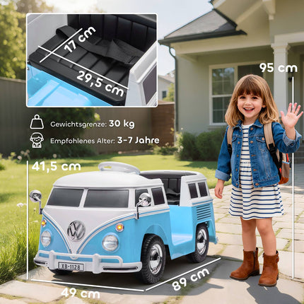 Kids Electric Car, 12V, Dual Motor, MP3, Blue, 89x49x41.5 cm