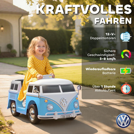 Kids Electric Car, 12V, Dual Motor, MP3, Blue, 89x49x41.5 cm