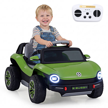 Kids Electric Car 12V with 2.4G Remote Control, LED Lights, Music, Green