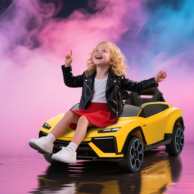 Kids Electric Car 12V with Remote, 2 Motors, Yellow