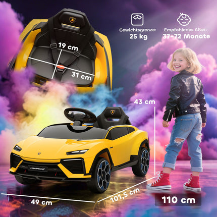 Kids Electric Car 12V with Remote, 2 Motors, Yellow