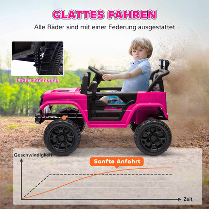 Kids Electric Car 12V with Remote, Pink, Ages 3-8