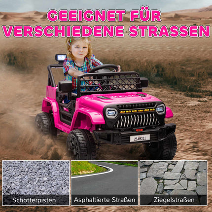 Kids Electric Car 12V with Remote, Pink, Ages 3-8