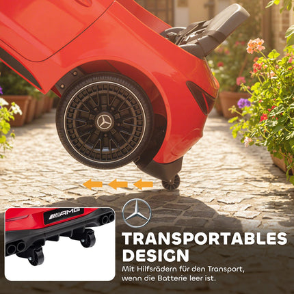 Kids Electric Car, Mercedes Design, 12V, Remote, LED, Red