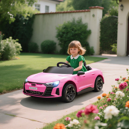 Kids Electric Car with Remote, Seatbelt, Music, Pink, 3-5 Years