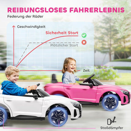 Kids Electric Car with Remote, Seatbelt, Music, Pink, 3-5 Years