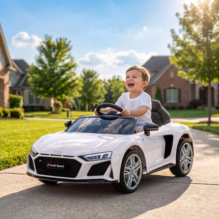 Kids Electric Car with Remote, White, Lithium Battery