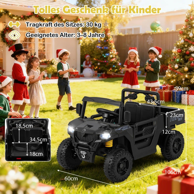 Kids Electric Dump Truck with Remote Control, 12V, Black