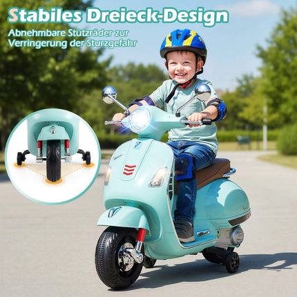 Kids Electric Motorcycle with LED Lights, Green