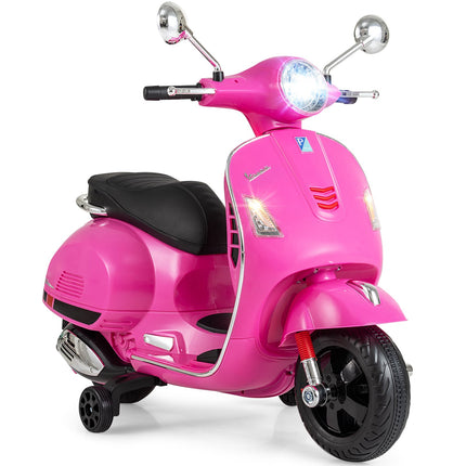 Kids Electric Motorcycle with LED Lights, Pink, Ages 3-6