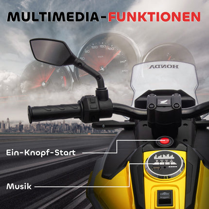 Kids Electric Motorcycle with Training Wheels, 3 km/h Speed