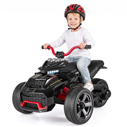 Kids' Electric Quad Bike, 12V, Black, 3-7 km/h