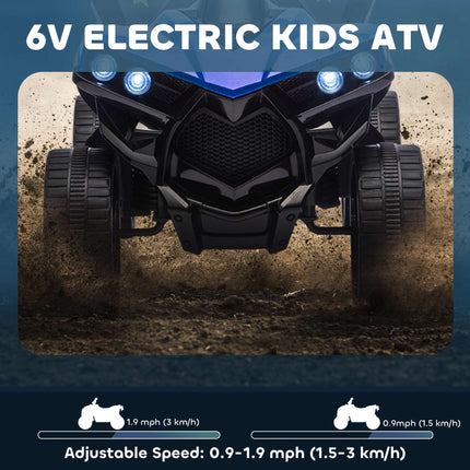 Kids Electric Quad Bike, 6V Motor, Music & Lights, Blue