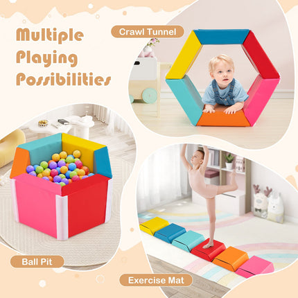 Kids Foam Climbing Blocks Set, 6-Piece PU Covers