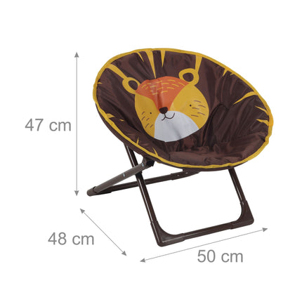 Kids Foldable Moon Chair with Animal Design
