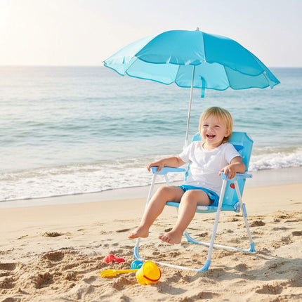 Kids' Folding Chair with Parasol – Lightweight, Portable
