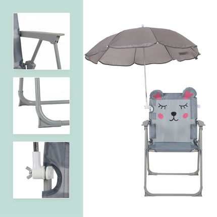 Kids' Folding Chair with Parasol – Lightweight, Portable