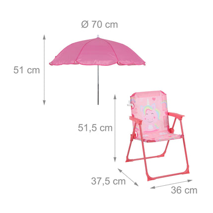 Kids' Folding Chair with Parasol – Lightweight, Portable