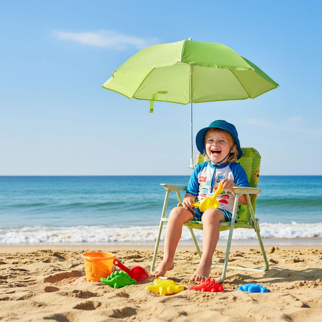 Kids' Folding Chair with Parasol – Lightweight, Portable
