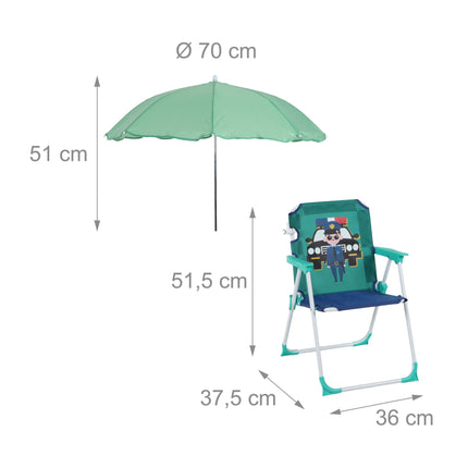 Kids' Folding Chair with Parasol – Lightweight, Portable