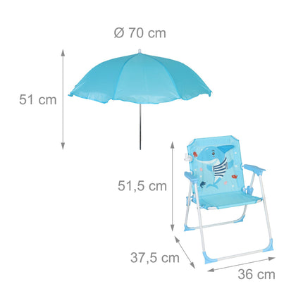 Kids' Folding Chair with Parasol – Lightweight, Portable