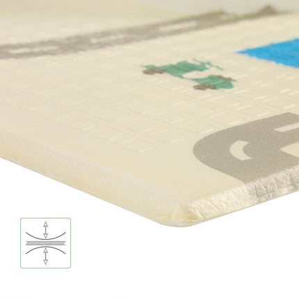 Kids Folding Play Mat, City Design, 195x180 cm