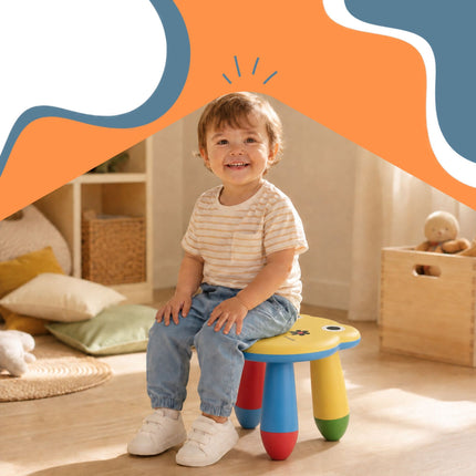 Kids' Frog Design Plastic Stool, Multicoloured