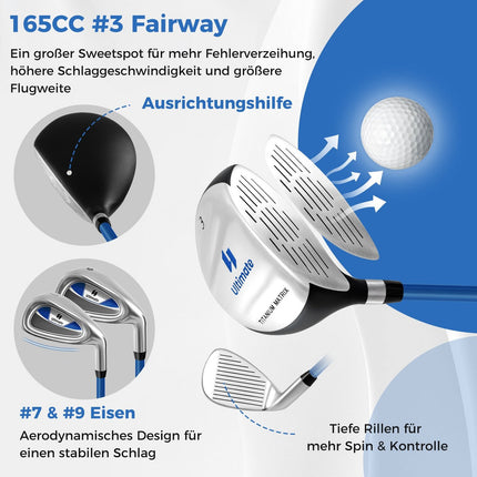 Kids Golf Club Set, Right-Handed, Ages 11-13, Blue