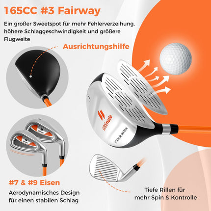 Kids Golf Club Set, Right-Handed, Ages 11-13, Orange