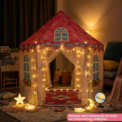 Kids Hexagonal Play Tent with Dance Mat – Pink