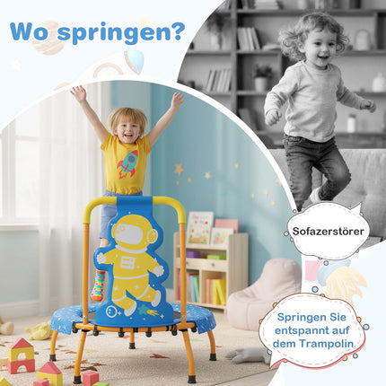 Kids Indoor Trampoline with Handle, 71cm, Astronaut Theme